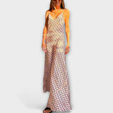 Tove - Elegantne geomeetrilise mustriga maxi kleit
