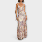 Tove - Elegantne geomeetrilise mustriga maxi kleit