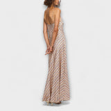 Tove - Elegantne geomeetrilise mustriga maxi kleit