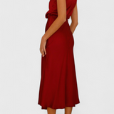 Rina Elegantne Drapeeritud Kaelusega Kleid