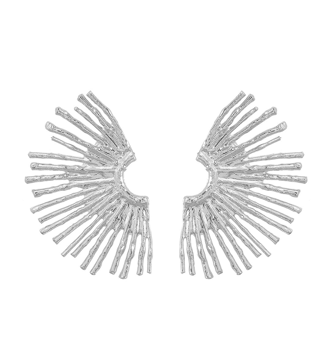 Waved Edge Metal Earrings