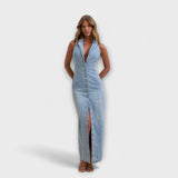 Lacey - Denim maxi kleit pehme pesuga