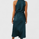 Rina Elegantne Drapeeritud Kaelusega Kleid