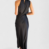Rina Elegantne Drapeeritud Kaelusega Kleid