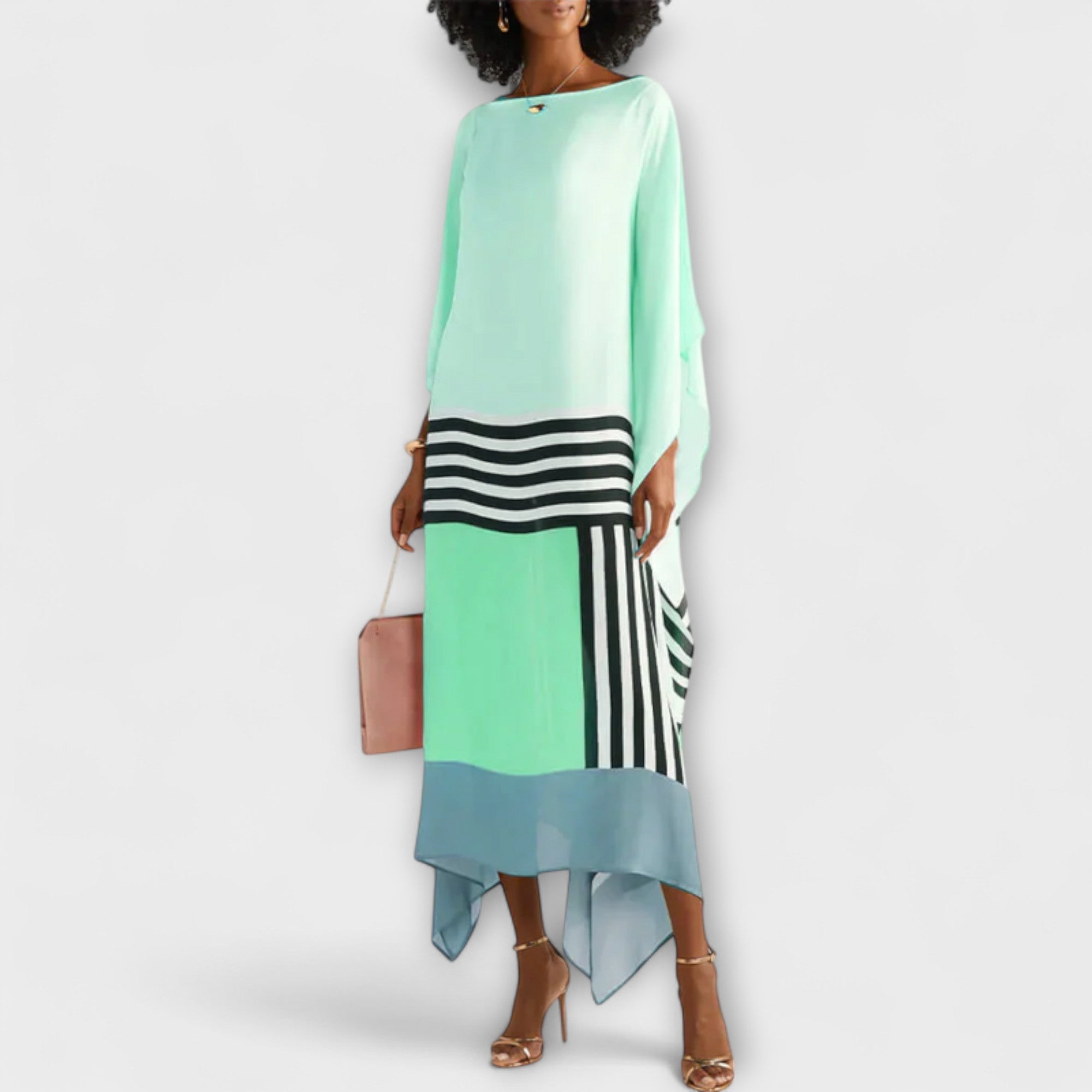 Eike™ | Geomeetrilise mustriga kaftan lahtise lõikega