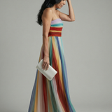Carolina™ | Rikkalikult triibuline maxi kleit