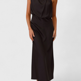 Rina Elegantne Drapeeritud Kaelusega Kleid