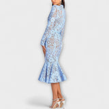 Freya - Elegantne midi kleit lillelise pitsiga