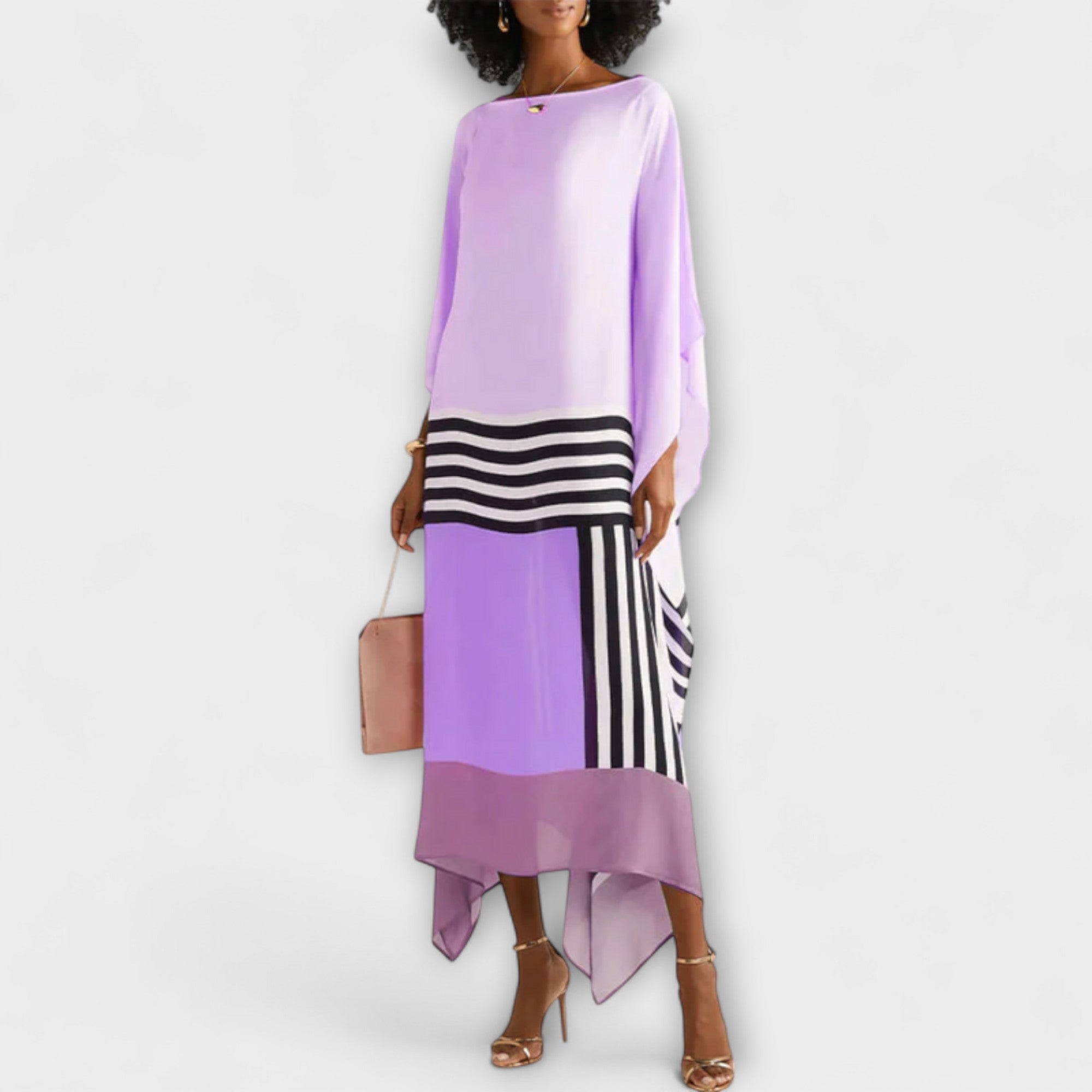 Eike™ | Geomeetrilise mustriga kaftan lahtise lõikega