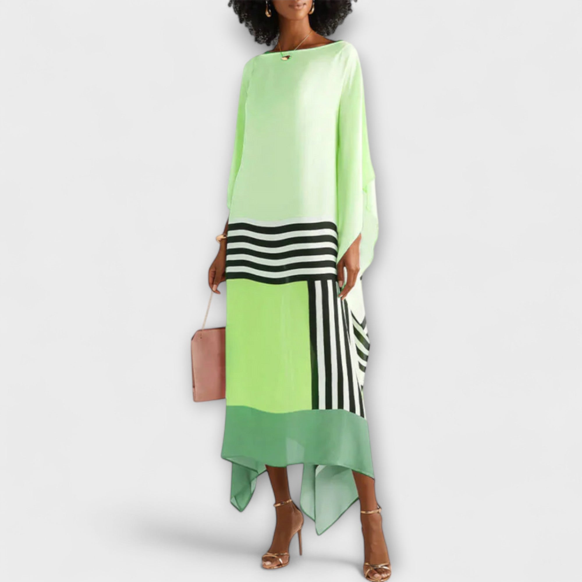 Eike™ | Geomeetrilise mustriga kaftan lahtise lõikega