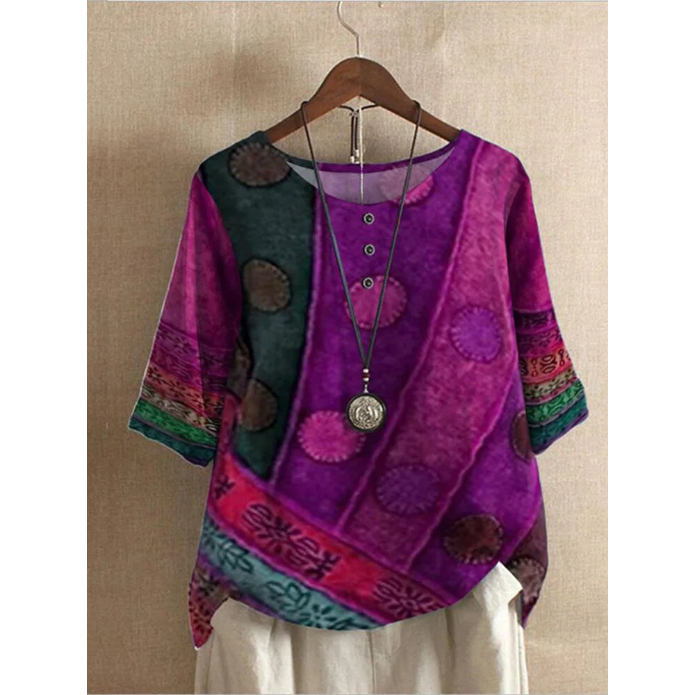 Valerie - boho stiilis mitmevärviline top