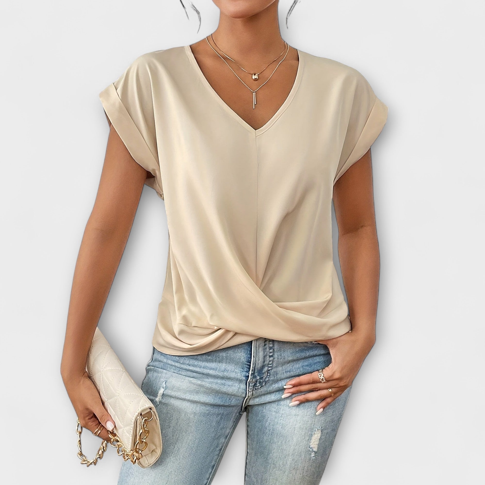 Eloise - V-kaelusega top ja sõlme detail
