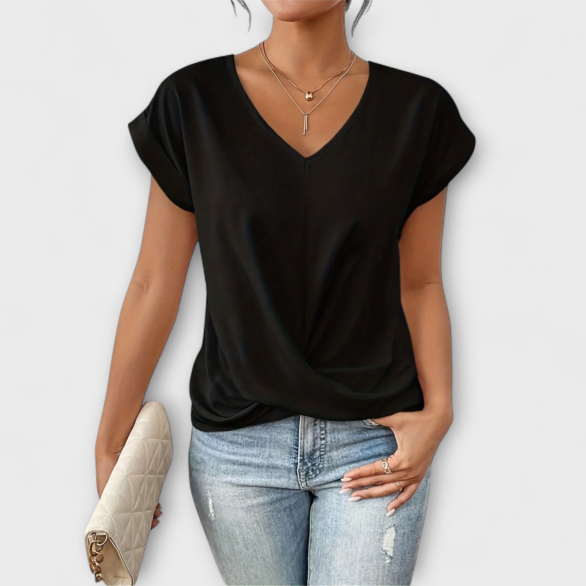 Eloise - V-kaelusega top ja sõlme detail