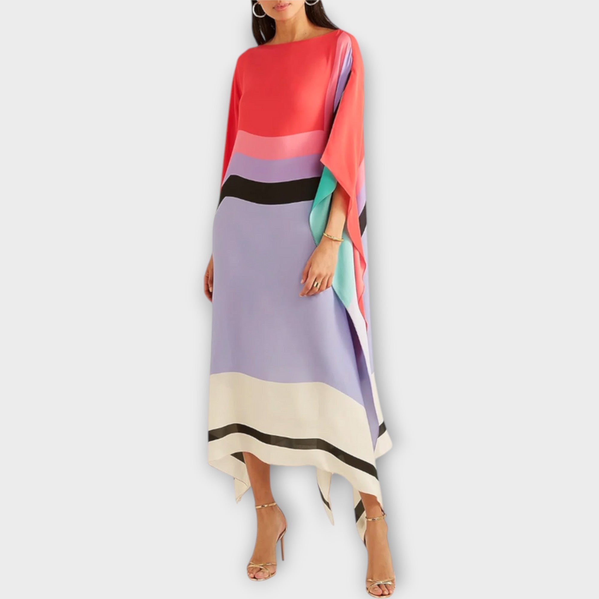 Eike™ | Geomeetrilise mustriga kaftan lahtise lõikega