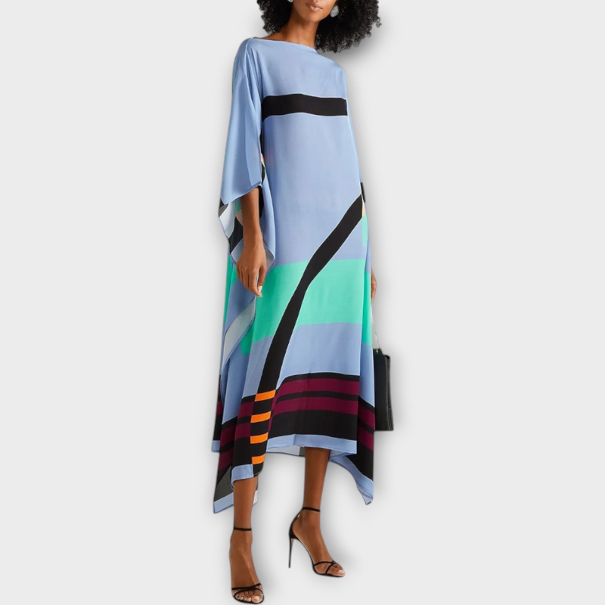 Eike™ | Geomeetrilise mustriga kaftan lahtise lõikega