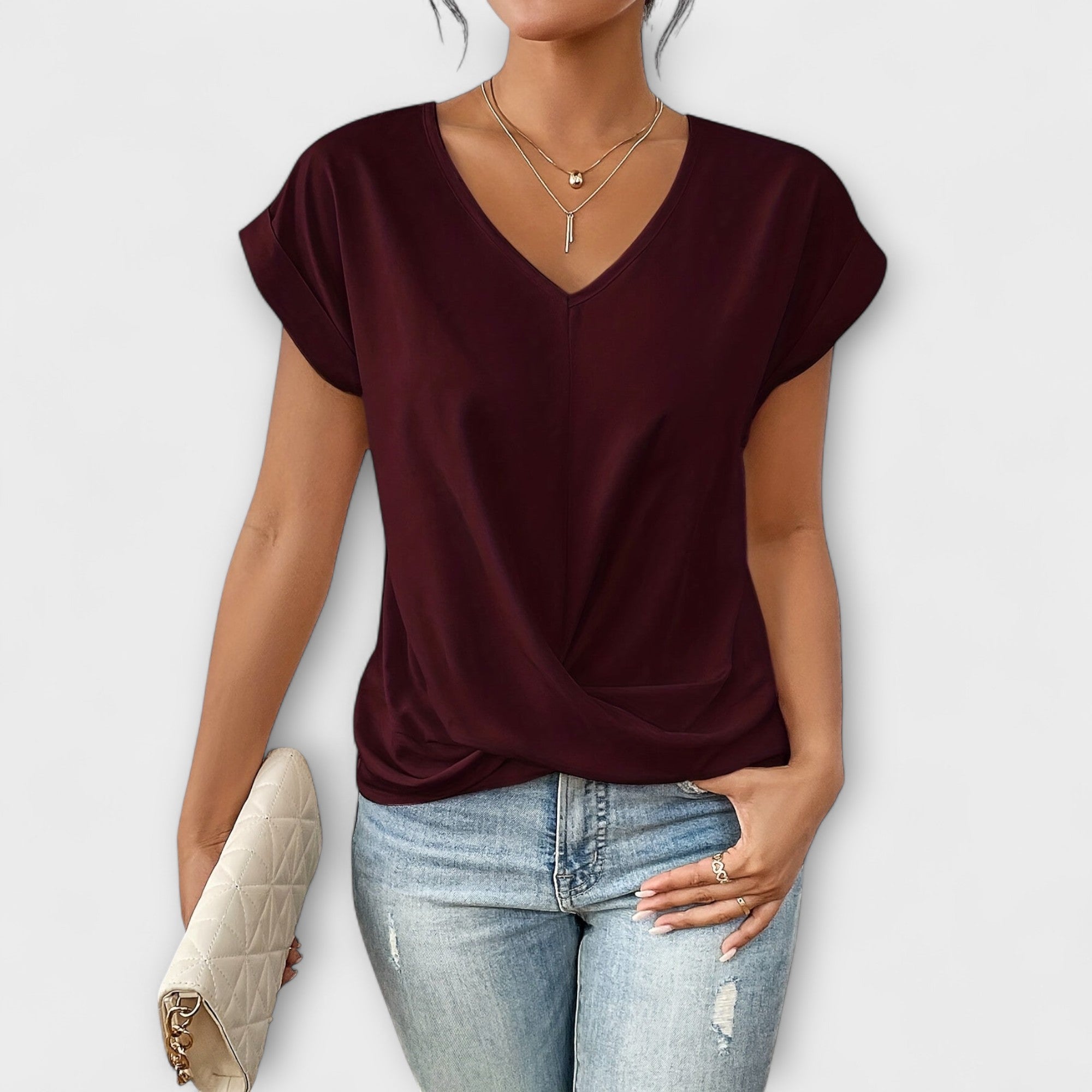 Eloise - V-kaelusega top ja sõlme detail
