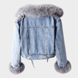 Alessia™ | Naiste Denim-jakk karvase kraega