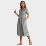 Marina™ | Elegantne triibuline midi kleit