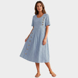 Marina™ | Elegantne triibuline midi kleit