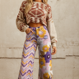 Karolína - boho püksid lillemustriga