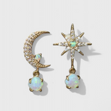Golden Moon and Star Earrings