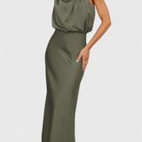 Rina Elegantne Drapeeritud Kaelusega Kleid