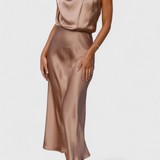 Rina Elegantne Drapeeritud Kaelusega Kleid