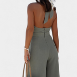 Jessica Mono Halter Ristatud Ilma Seljata ja Laiade Jalgadega