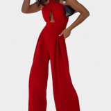 Jessica Mono Halter Ristatud Ilma Seljata ja Laiade Jalgadega