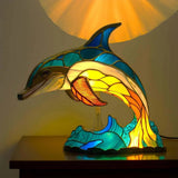 Marin – Värviline klaasist delfiini lamp
