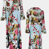 Sanne Elegantne Botaaniline Muster Camisa ja Laia Püksi Komplekt