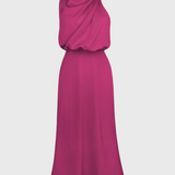 Rina Elegantne Drapeeritud Kaelusega Kleid