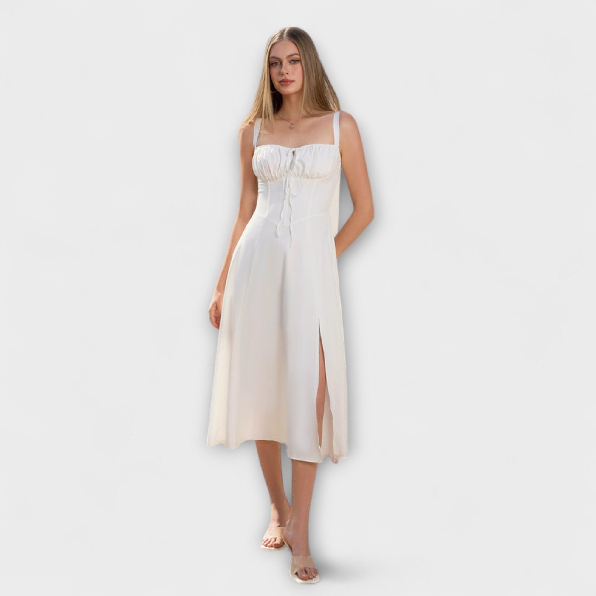 Eili™ | Roosa kleit avadetailiga