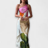 Sapphire - Elegantne maxi kleit patchworkiga