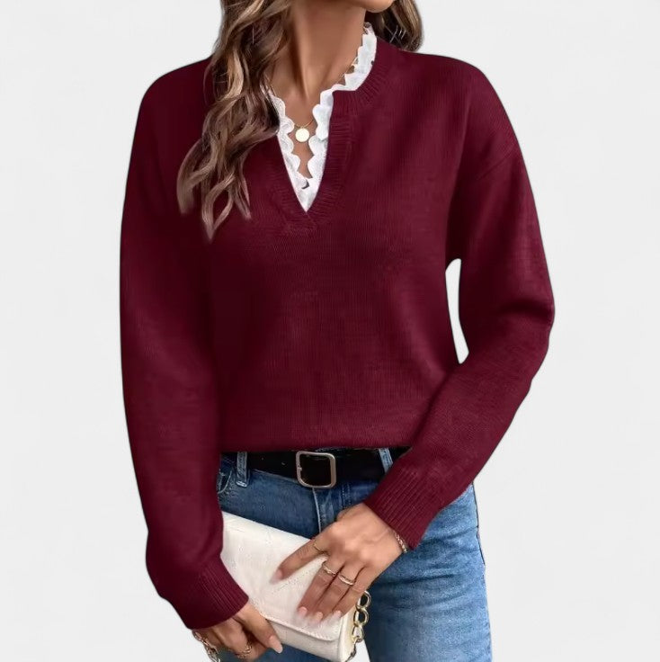 Anne – elegantne bluus pitsdetailidega