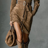 Juliette™ | Suvekleit Suede'ist Klapiga