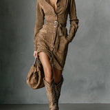 Juliette™ | Suvekleit Suede'ist Klapiga