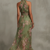 Florine™ | Maxi Kleit Roheline Lillemustriga
