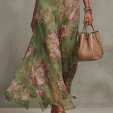 Florine™ | Maxi Kleit Roheline Lillemustriga