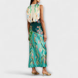Aisling - Elegantne Maxi Kleidiga Drapeering ja Lillemuster