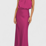 Rina Elegantne Drapeeritud Kaelusega Kleid