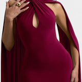 Faffienia Maxi Kleid Halterkaeluse ja Võtme Kujuga Lõikega