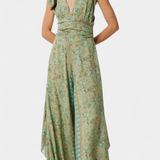 Leandra Mono Fluido Ristiga Lillemustriga Roheline