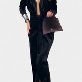 LaVerna Kuldkate V-kaelusega Pikk Kleid