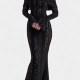 Rosalie Maxi Kleit Off-Shoulder pitsist