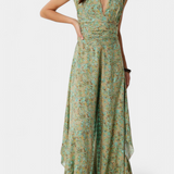 Leandra Mono Fluido Ristiga Lillemustriga Roheline