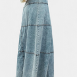 Lorraine Falda Maxi Denimiga, millel on Sulgude Detail