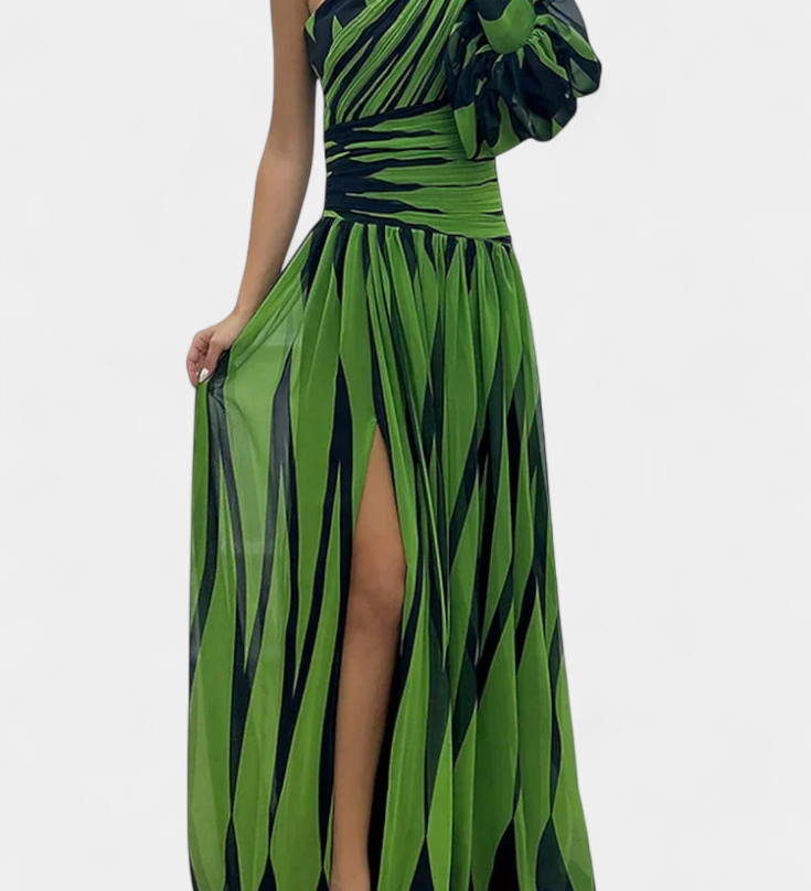Bethania Ühe Õlaga Riba Maxi Kleid