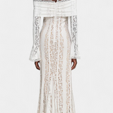 Rosalie Maxi Kleit Off-Shoulder pitsist