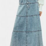 Lorraine Falda Maxi Denimiga, millel on Sulgude Detail